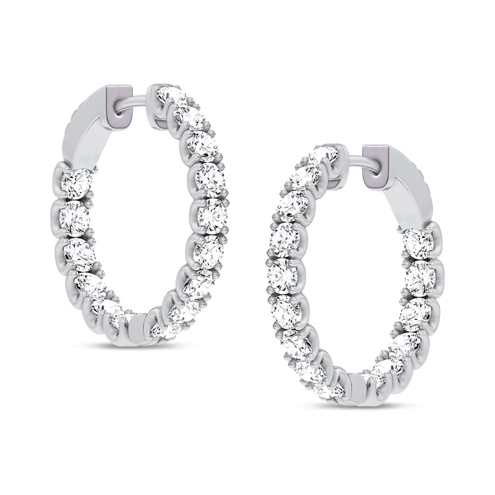 14K 3.00CT Lab Grown Diamond Hoops