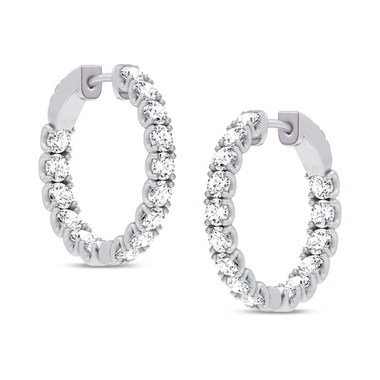 14K 3.00CT Lab Grown Diamond Hoops