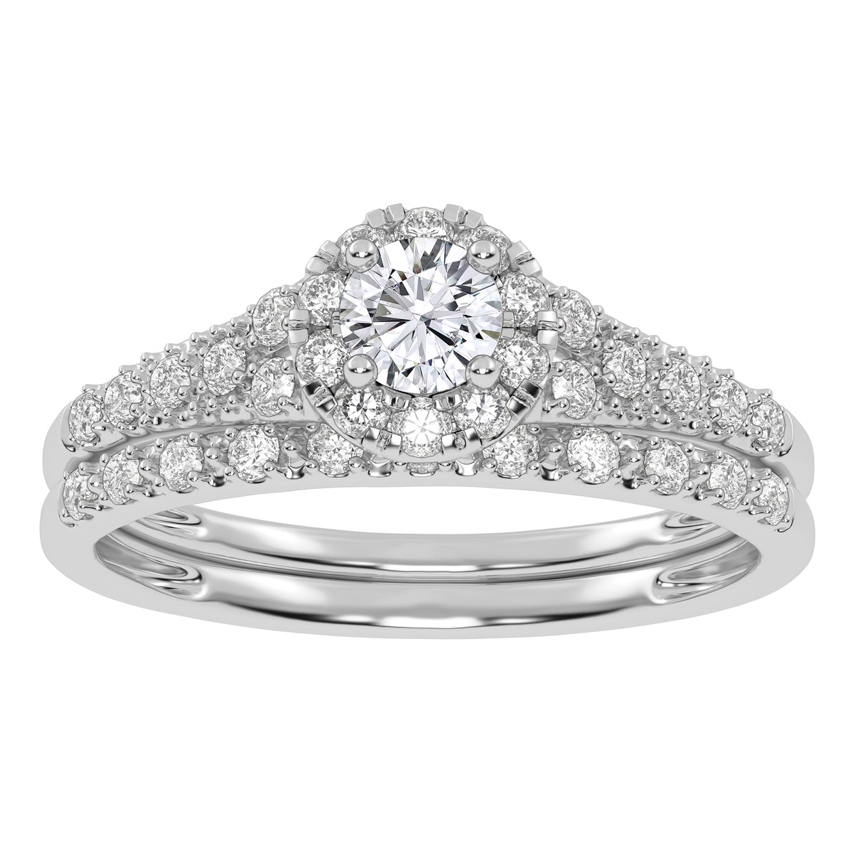 10K 0.38CT Certified Lab-grown Diamond Bridal Set