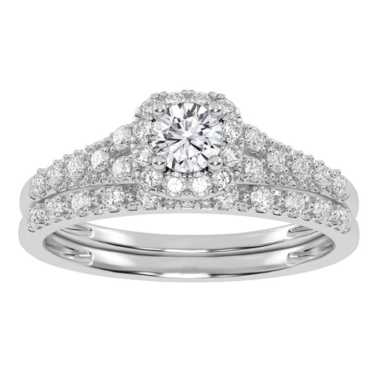 10K 0.38CT Certified Lab-grown Diamond Bridal Set