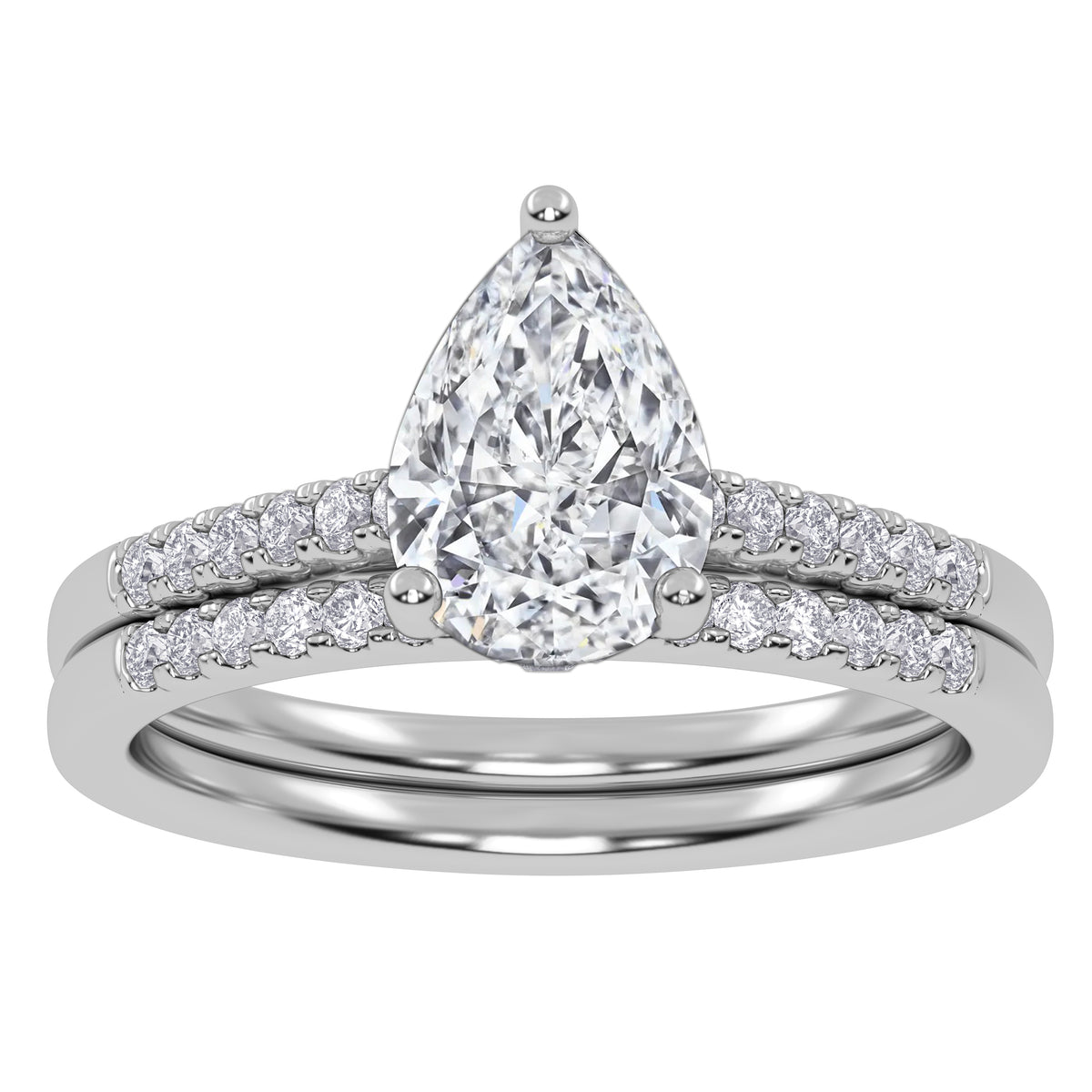 10K 1.28CT Certified Lab-grown Diamond Bridal Set
