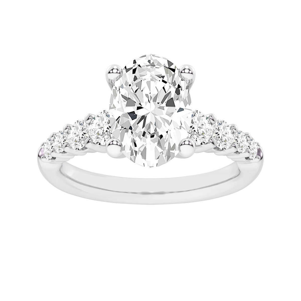 14K 3.75CT Certified Lab Grown Diamond Engagement Ring