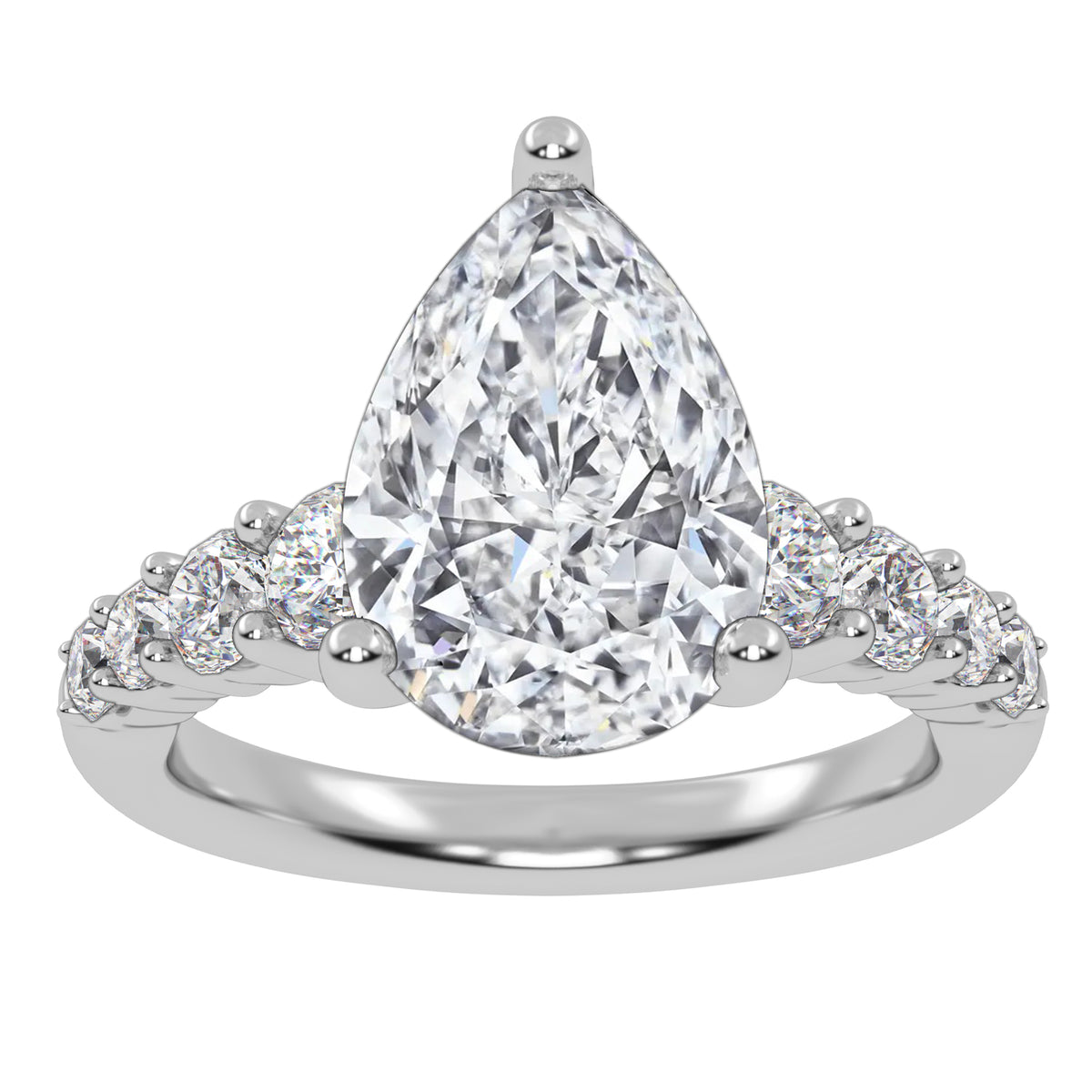 14K 3.75CT Certified Lab Grown Diamond Engagement Ring