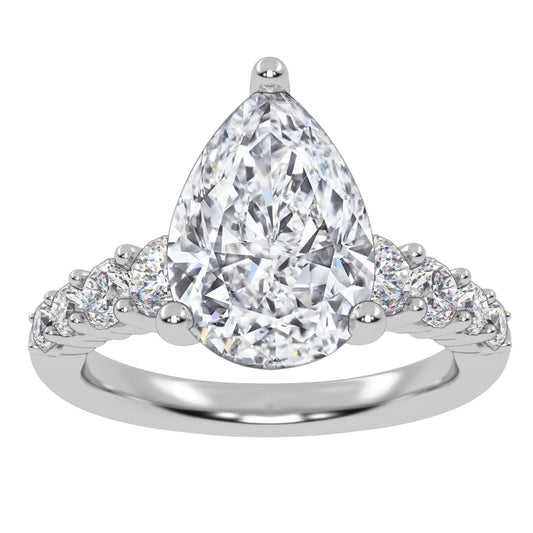 14K 3.75CT Certified Lab Grown Diamond Engagement Ring