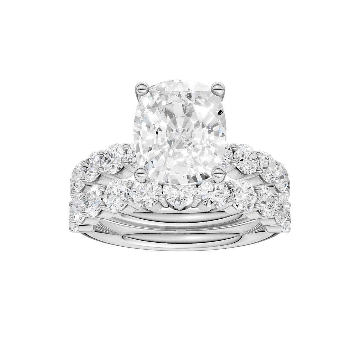 14K 5.00CT Certified Lab Grown Diamond Bridal Set