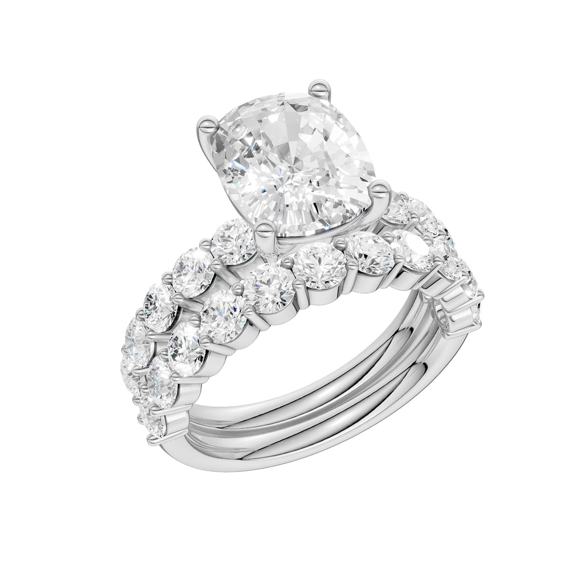 14K 5.00CT Certified Lab Grown Diamond Bridal Set