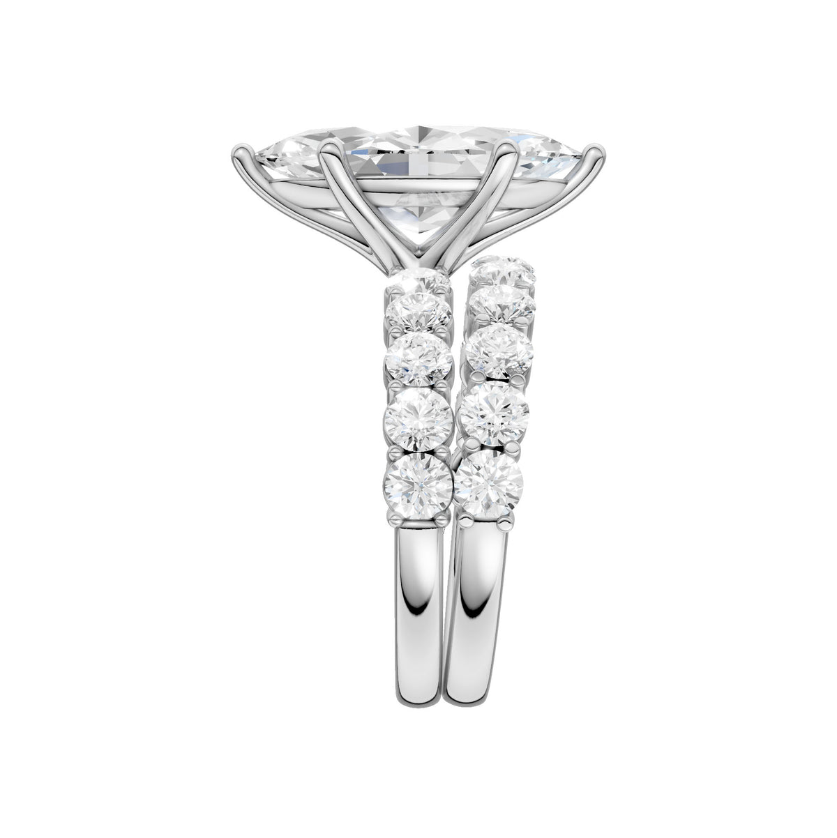 14K 5.00CT Certified Lab Grown Diamond Bridal Set