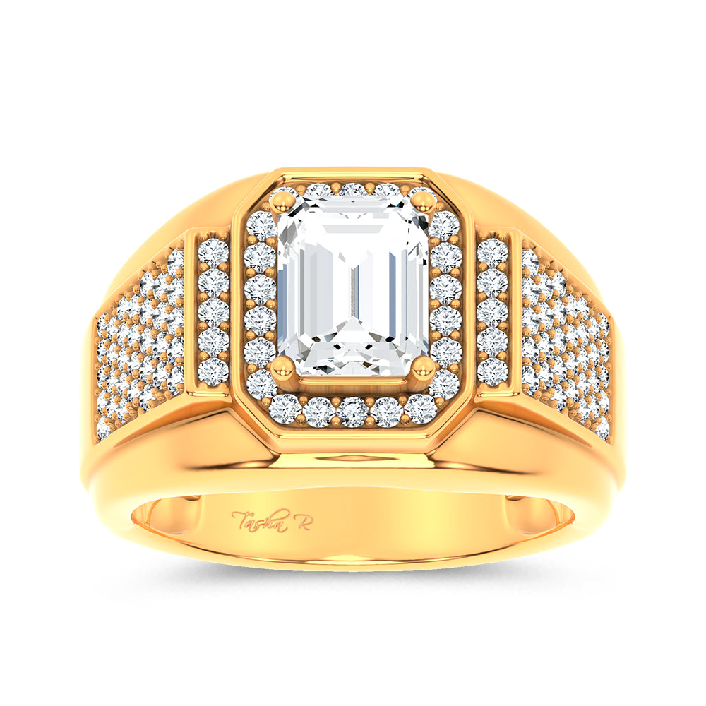 14K 2.98CT Certified Lab Grown Mens Ring