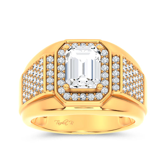 14K 2.98CT Certified Lab Grown Mens Ring