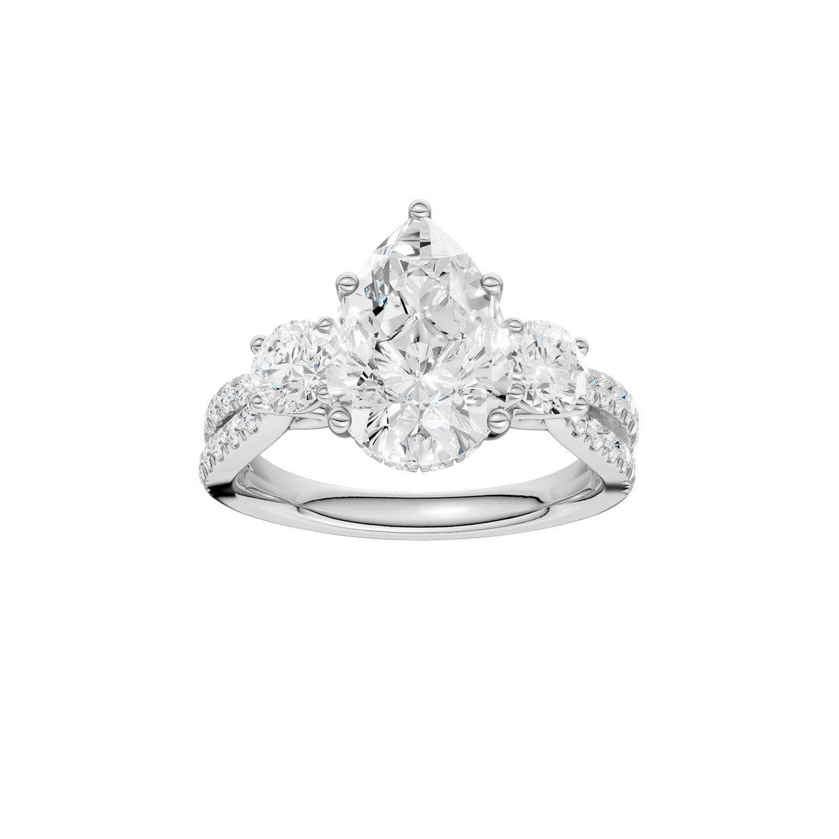14K 4.00CT Lab Grown Diamond Engagement Ring