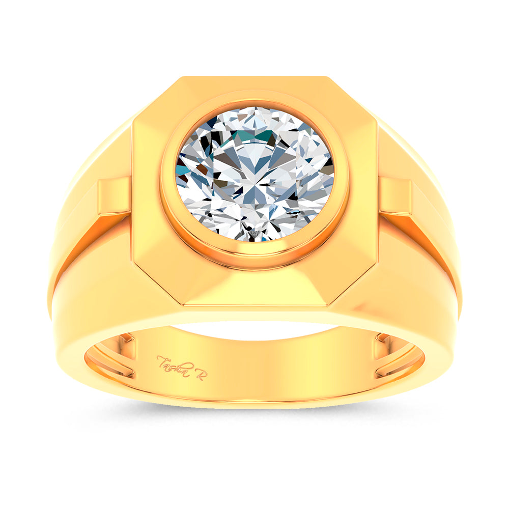 14K 3.00CT Lab Diamond Mens Ring