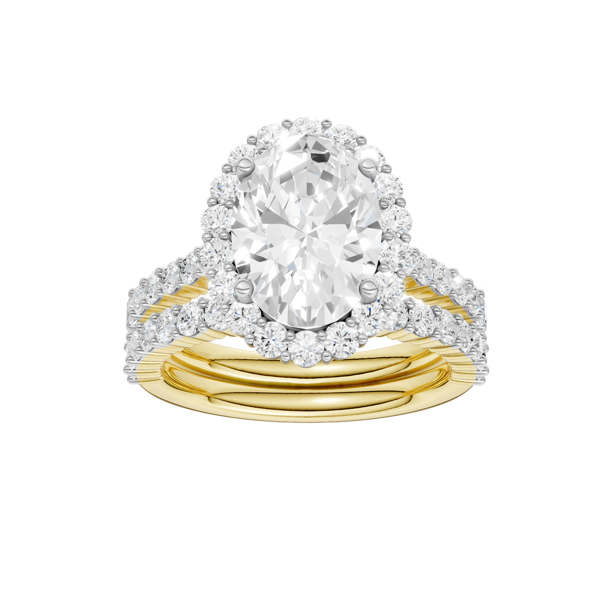 14K 4.00CT Diamond Bridal Set