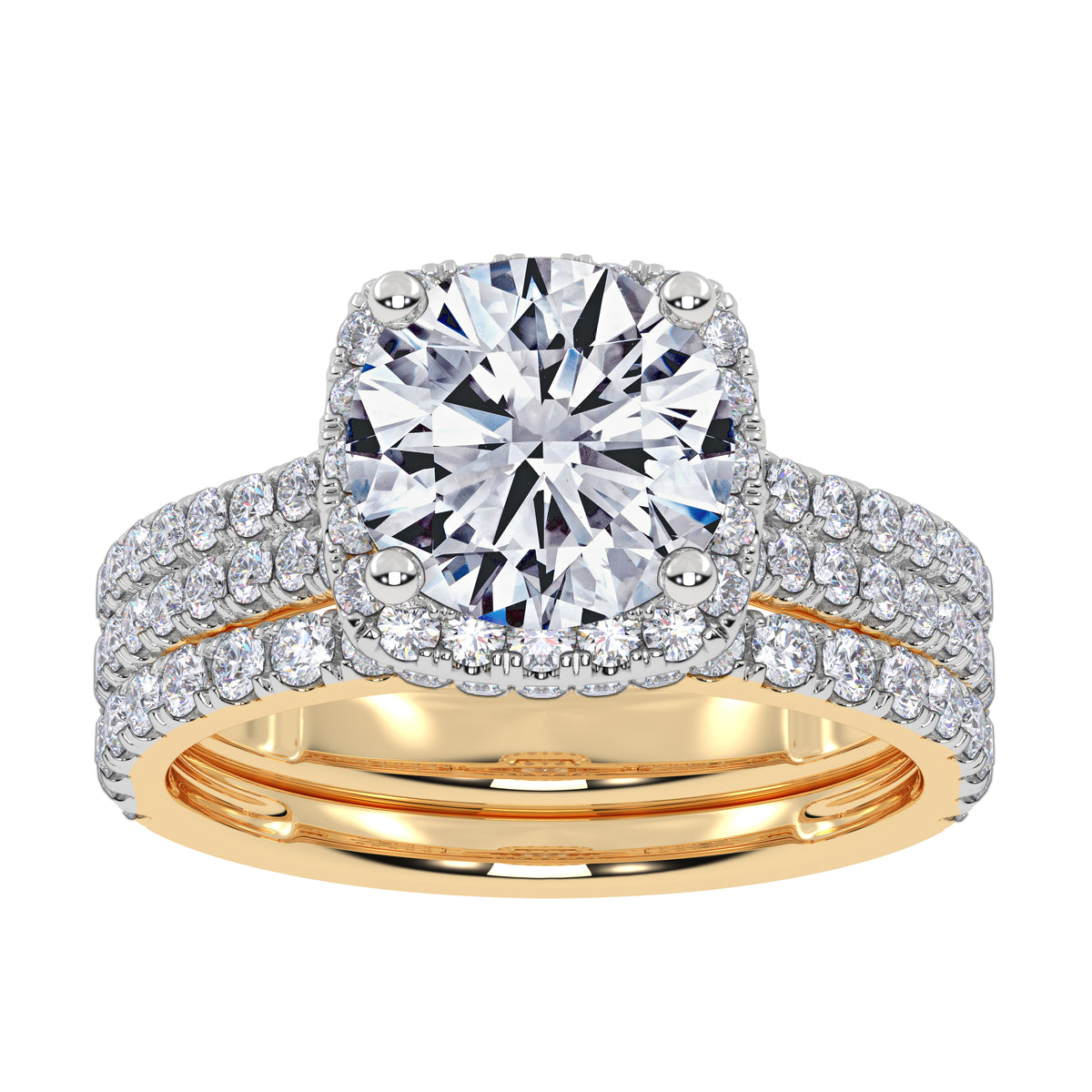 14K 2.54CT Certified Lab Grown Diamond Bridal Set