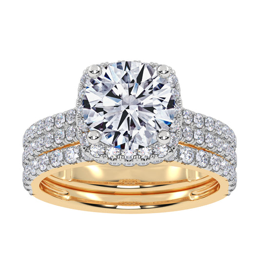 14K 2.54CT Certified Lab Grown Diamond Bridal Set