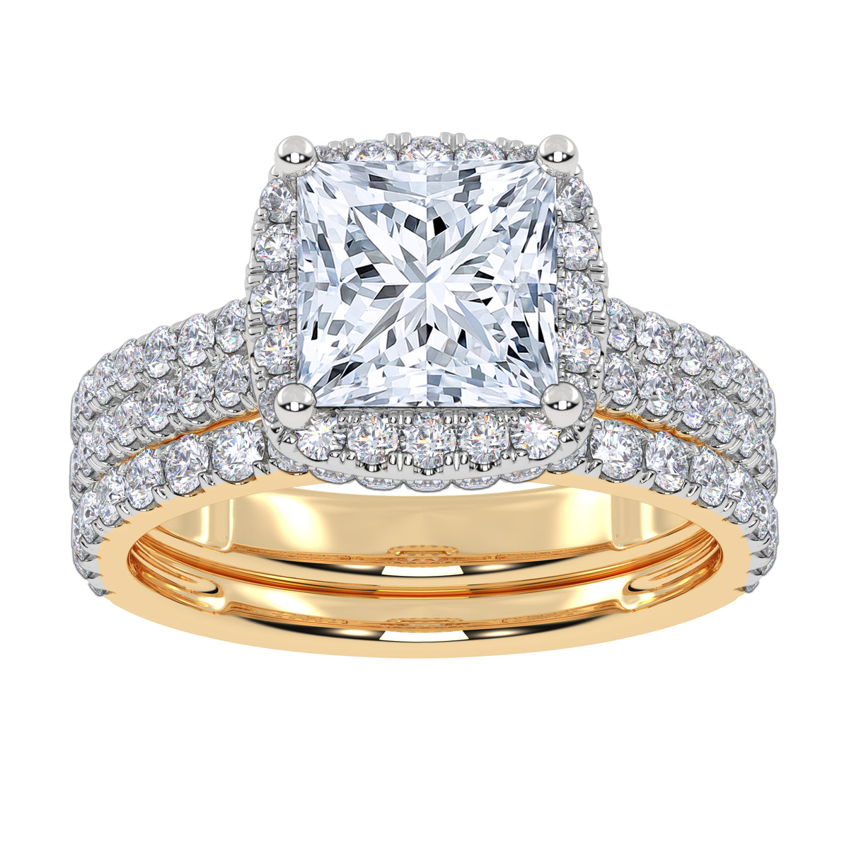 14K 2.54CT Certified Lab Grown Diamond Bridal Set