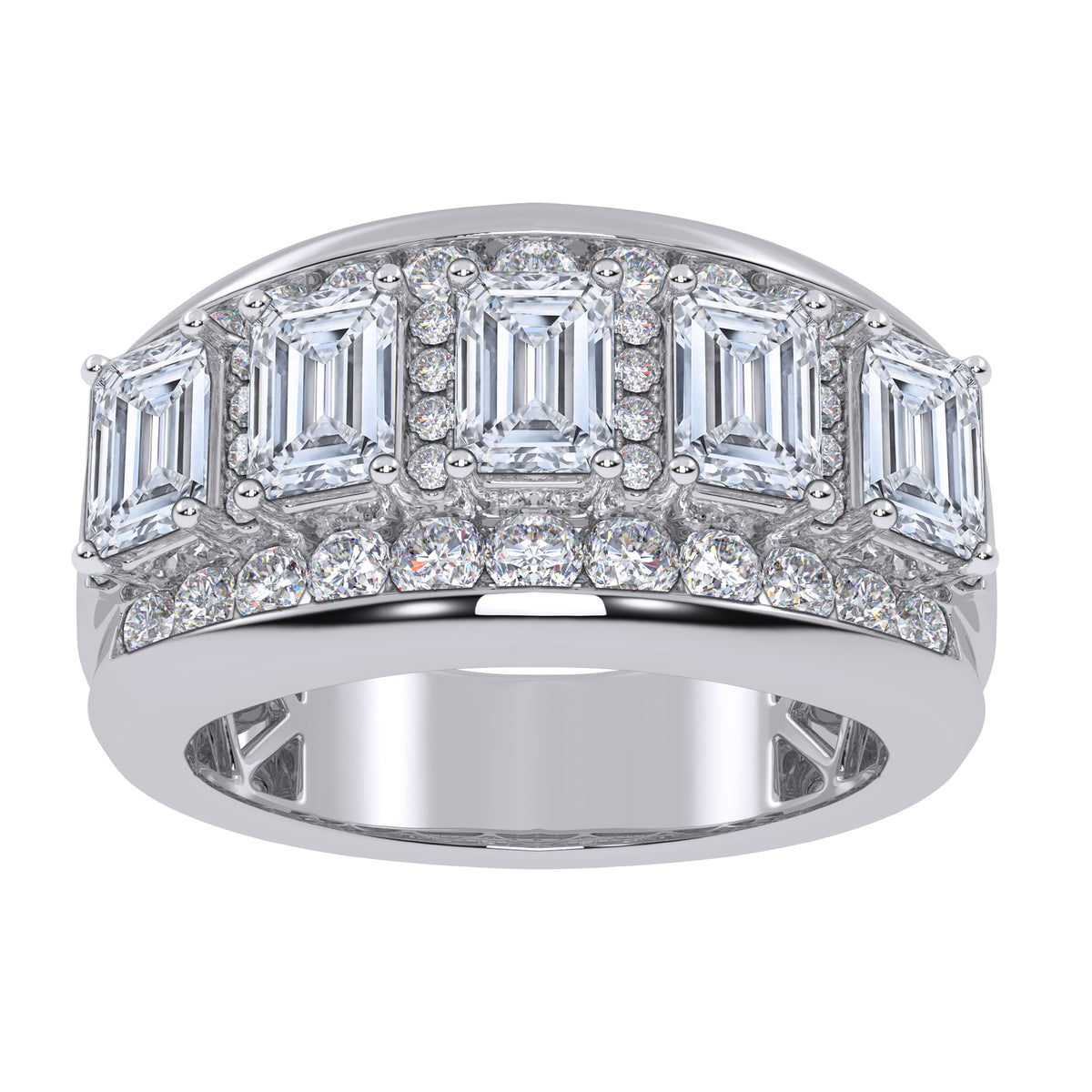 14K 5.00CT Certified Lab Grown Mens Band