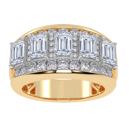14K 5.00CT Certified Lab Grown Mens Band