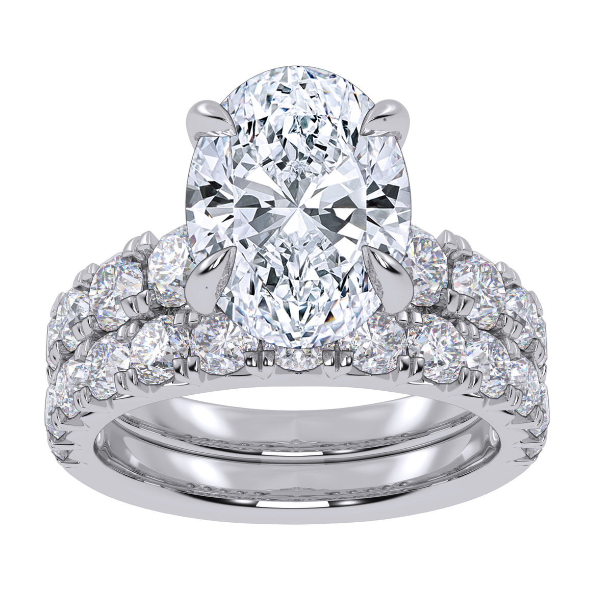 14K 5.04CT Certified Lab Grown Diamond Bridal Set