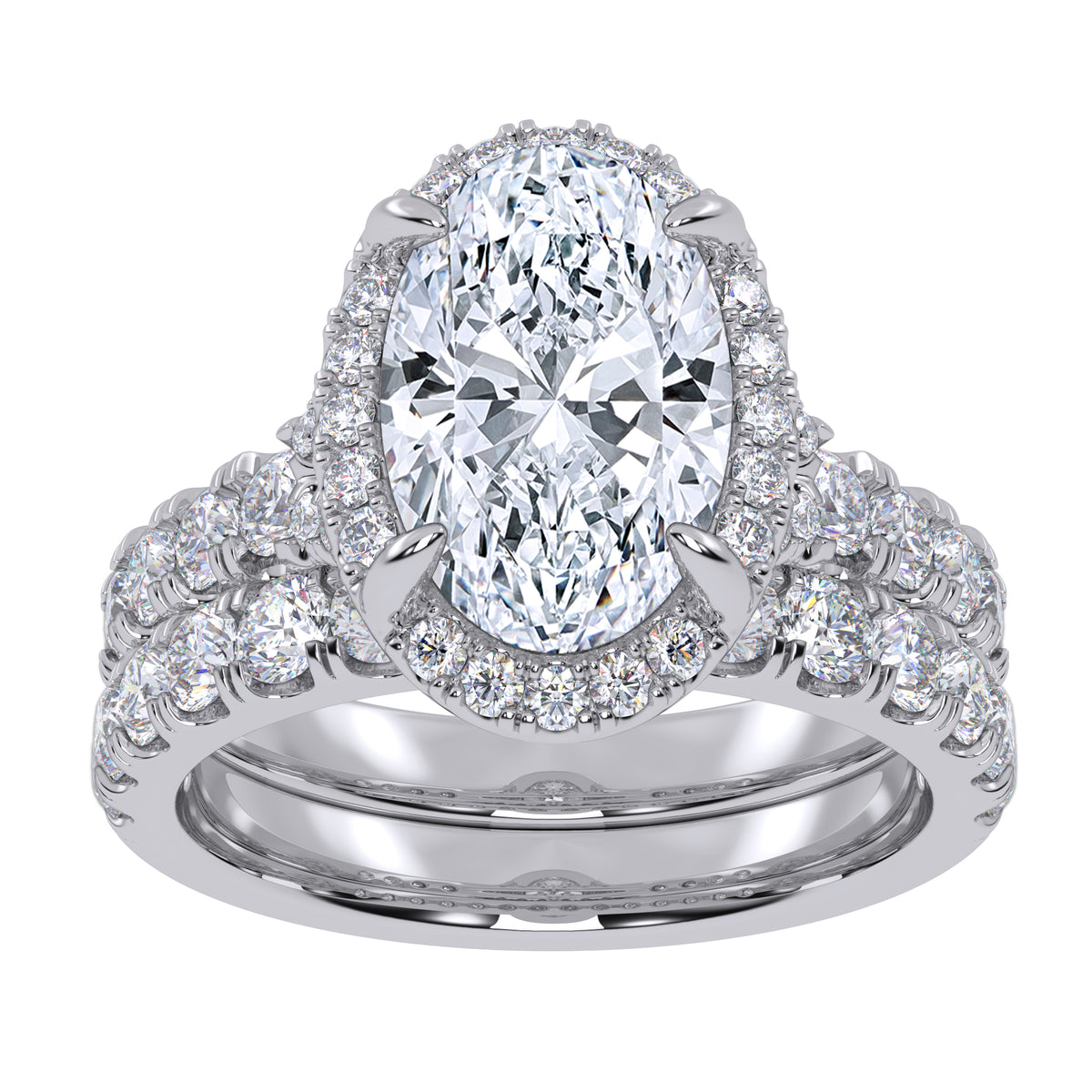 14K 4.53CT Certified Lab Grown Diamond Bridal Set
