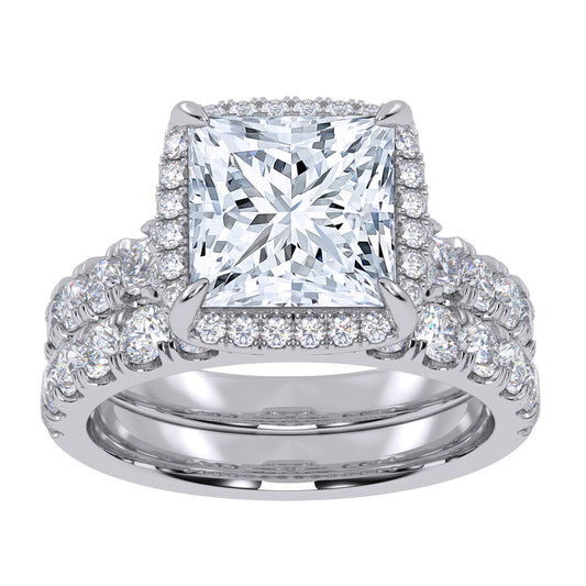 14K 4.53CT Certified Lab Grown Diamond Bridal Set