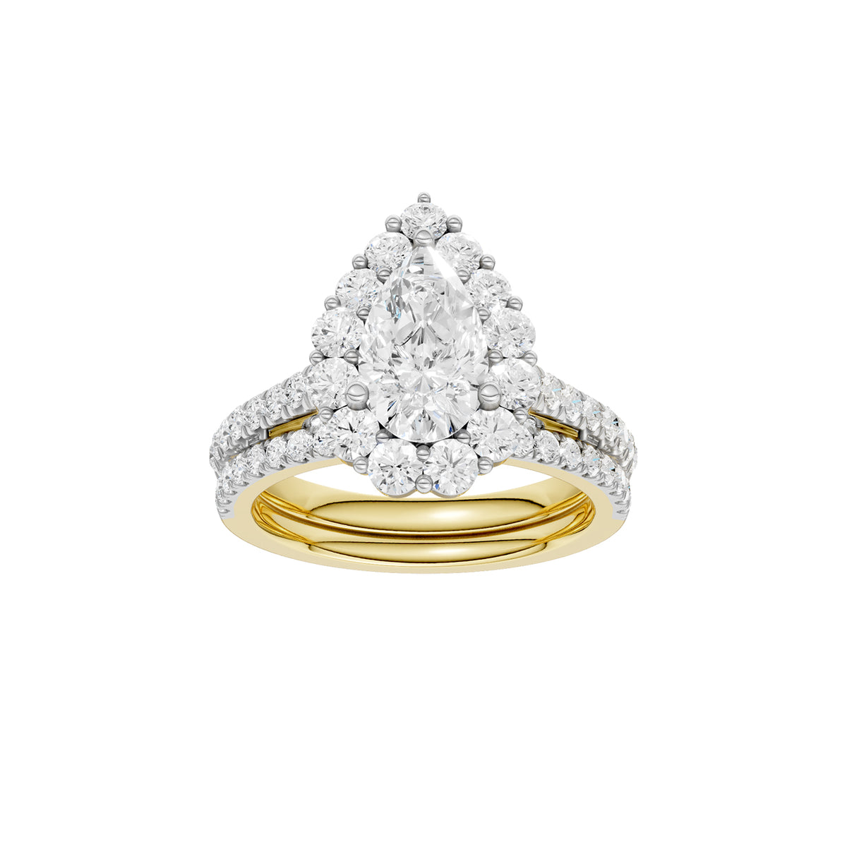 14K 2.50CT Certified Lab Grown Diamond Bridal Set