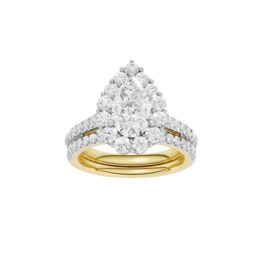 14K 2.50CT Certified Lab Grown Diamond Bridal Set