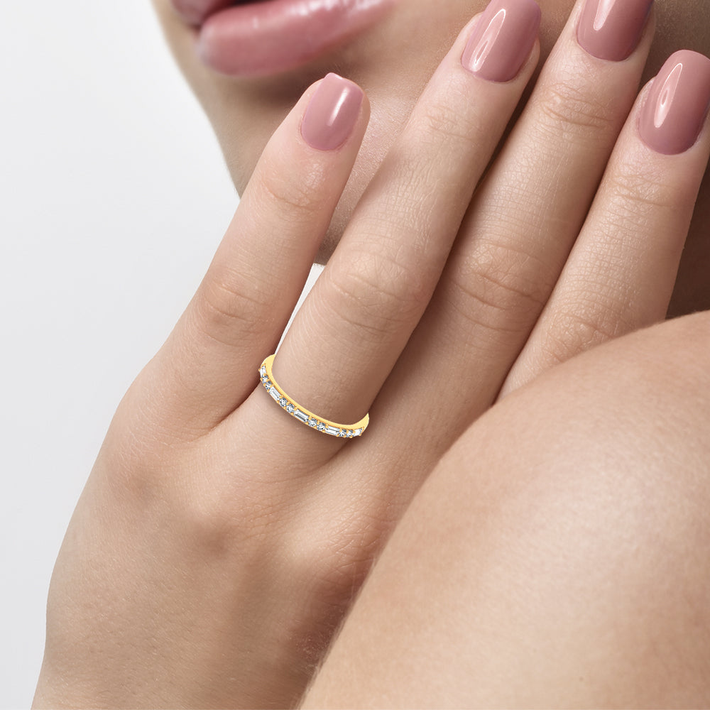 14K 0.20CT Certified Lab Grown Fancy Band