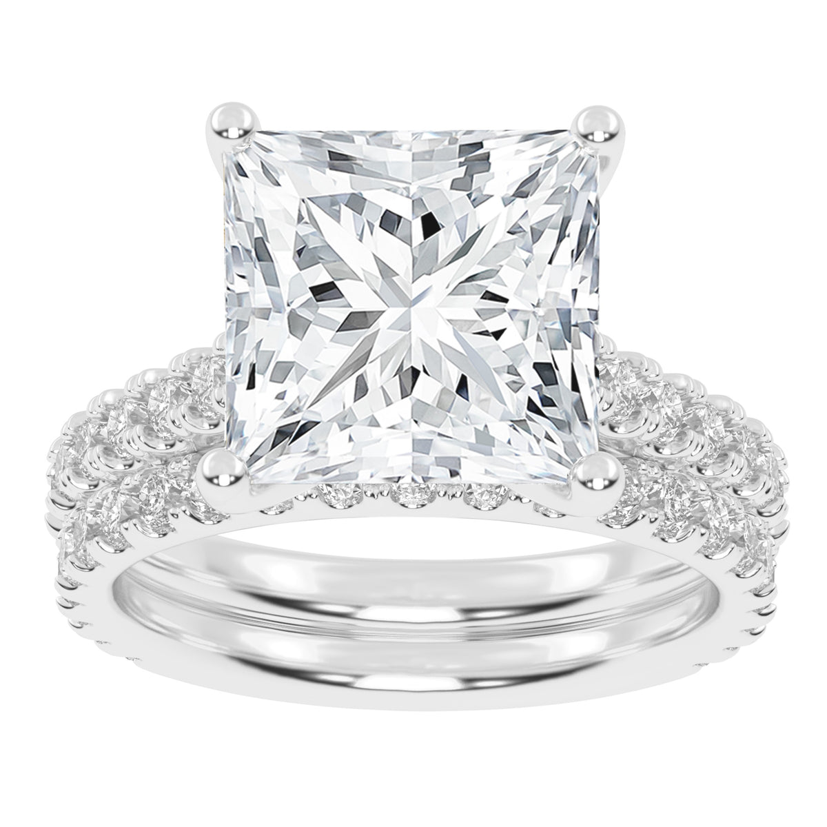 10K 5.00CT Certified Lab Grown Diamond Bridal Set