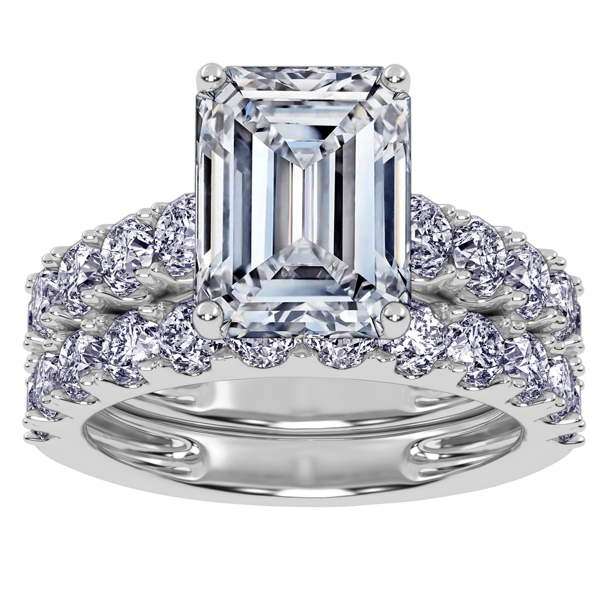 10K 5.00CT Certified Lab Grown Diamond Bridal Set