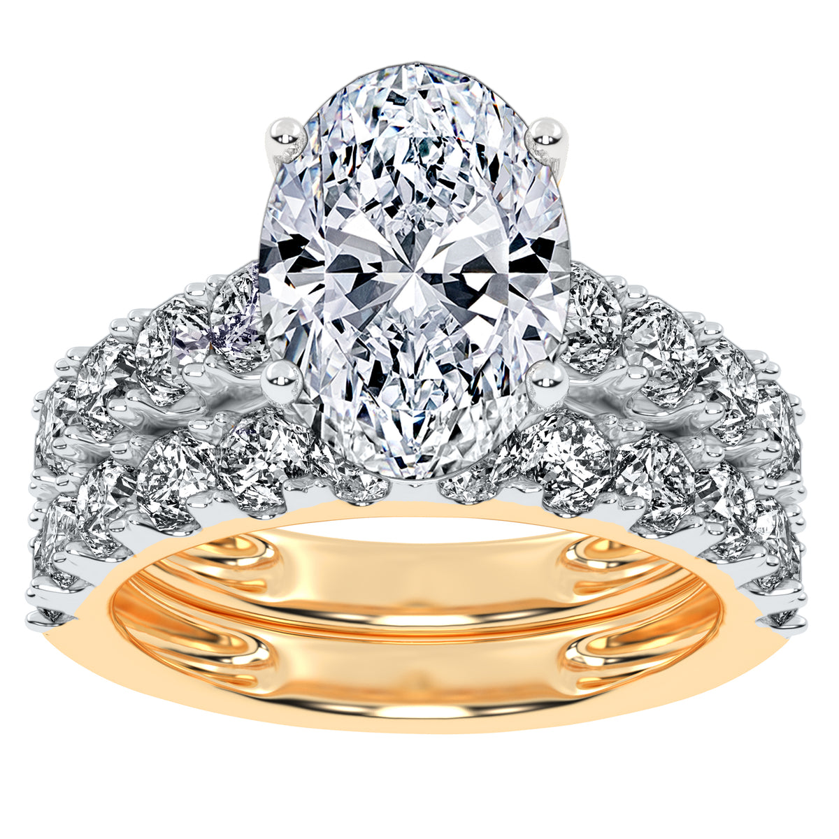 10K 5.00CT Certified Lab Grown Diamond Bridal Set
