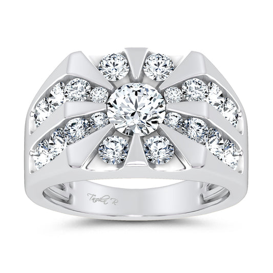 14K 3.00CT Certified Lab Grown Mens Ring