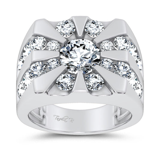 14K 5.00CT Certified Lab Grown Mens Ring