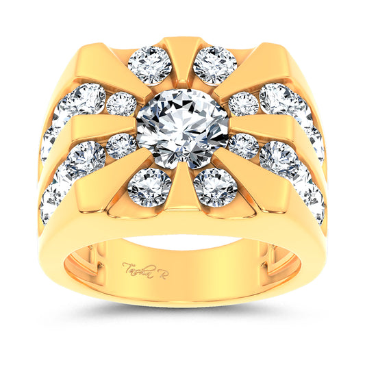 14K 5.00CT Certified Lab Grown Mens Ring
