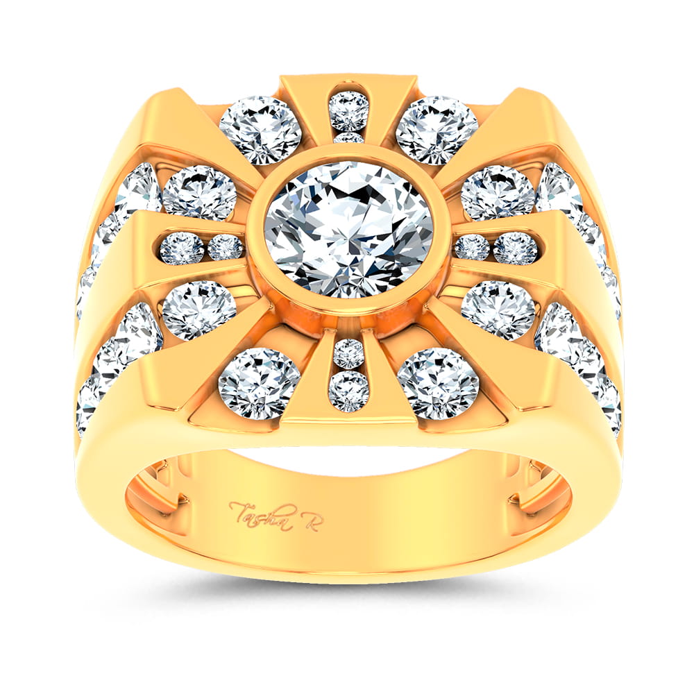 14K 4.49CT Certified Lab Grown Mens Ring
