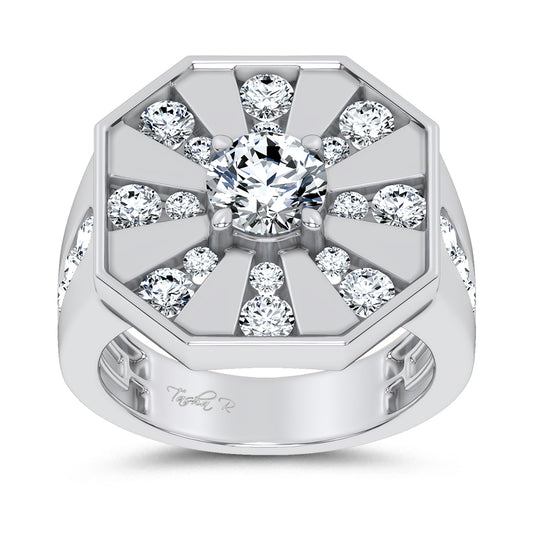 14K 3.00CT Certified Lab Grown Mens Ring