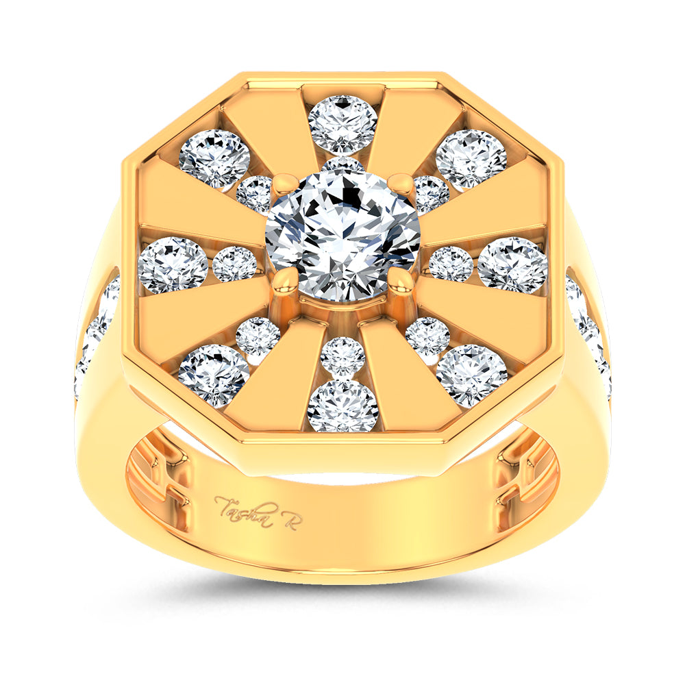 14K 3.00CT Certified Lab Grown Mens Ring